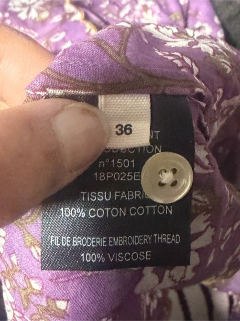 Isabel Marant Étoile Floral Ruffle Blouse Size 36 Purple Boho Cotton - Picture 12 of 12